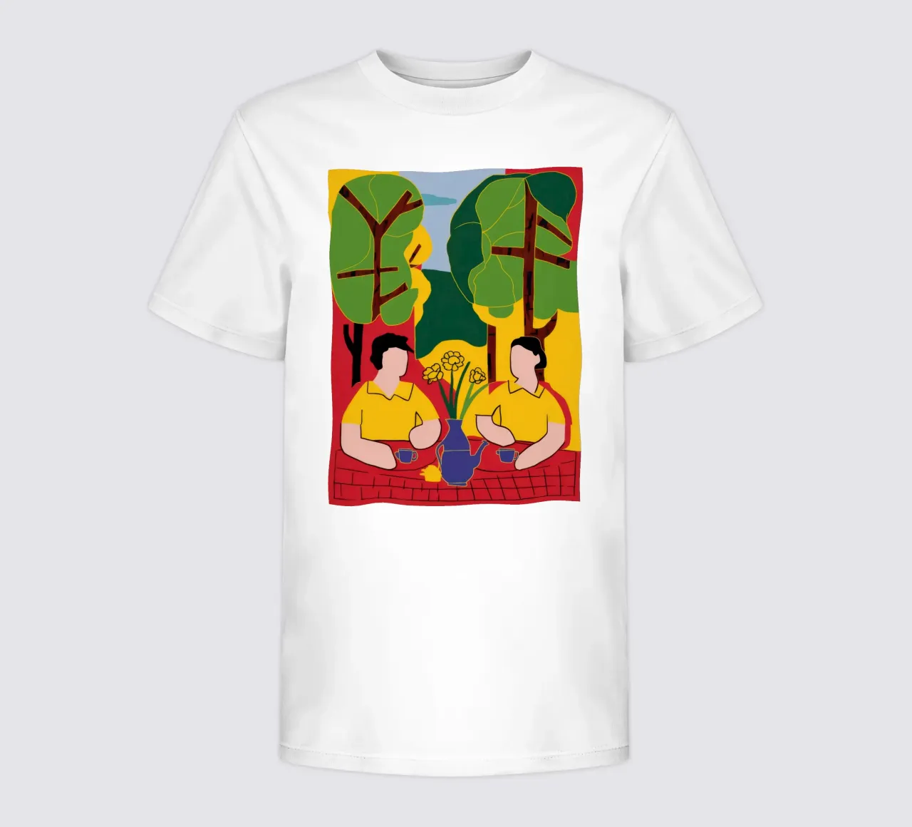 Yellow and Blue Friends kids t-shirt by Pale Aura