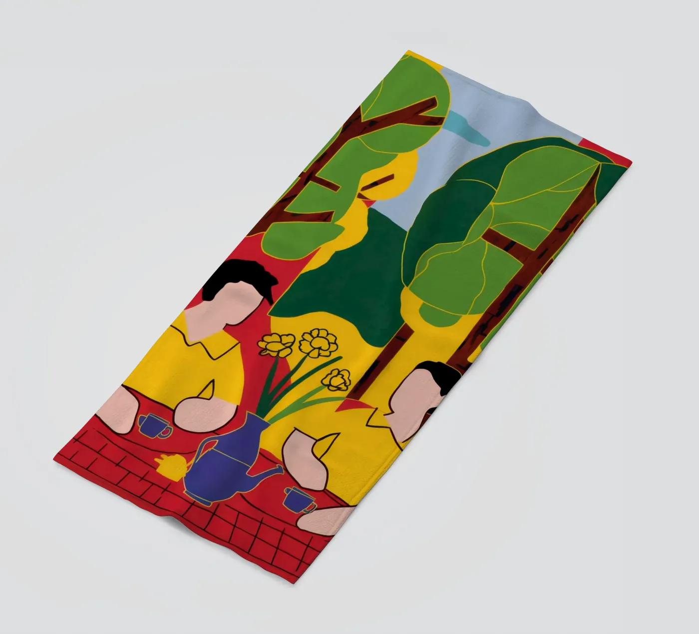 Yellow and Blue Friends serviette de plage de Pale Aura