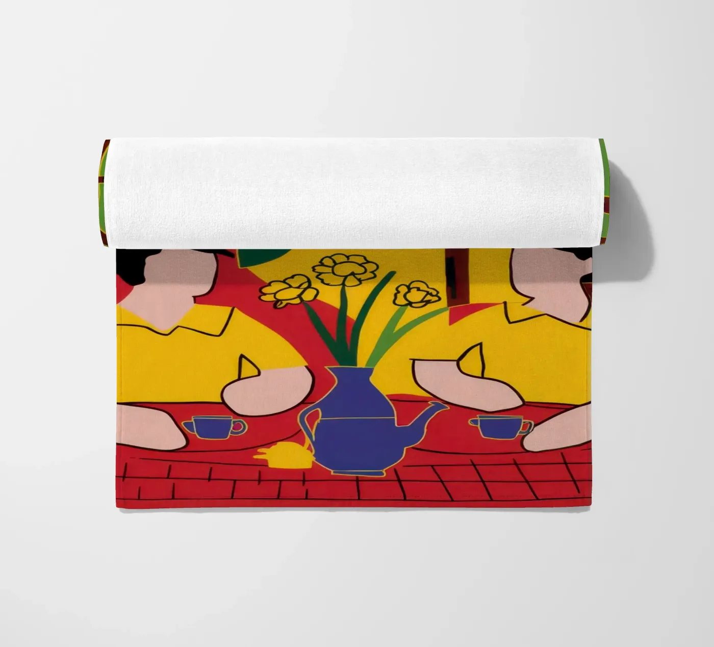 Yellow and Blue Friends serviette de plage de Pale Aura