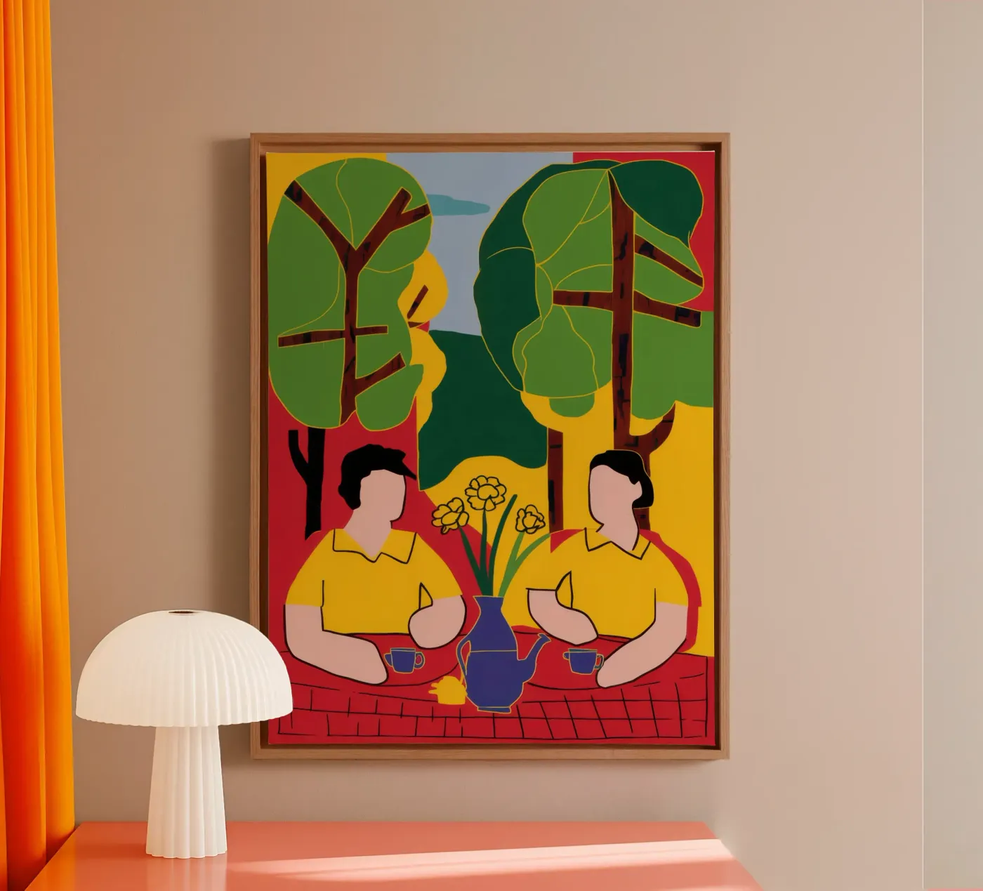 Yellow and Blue Friends tela da Pale Aura