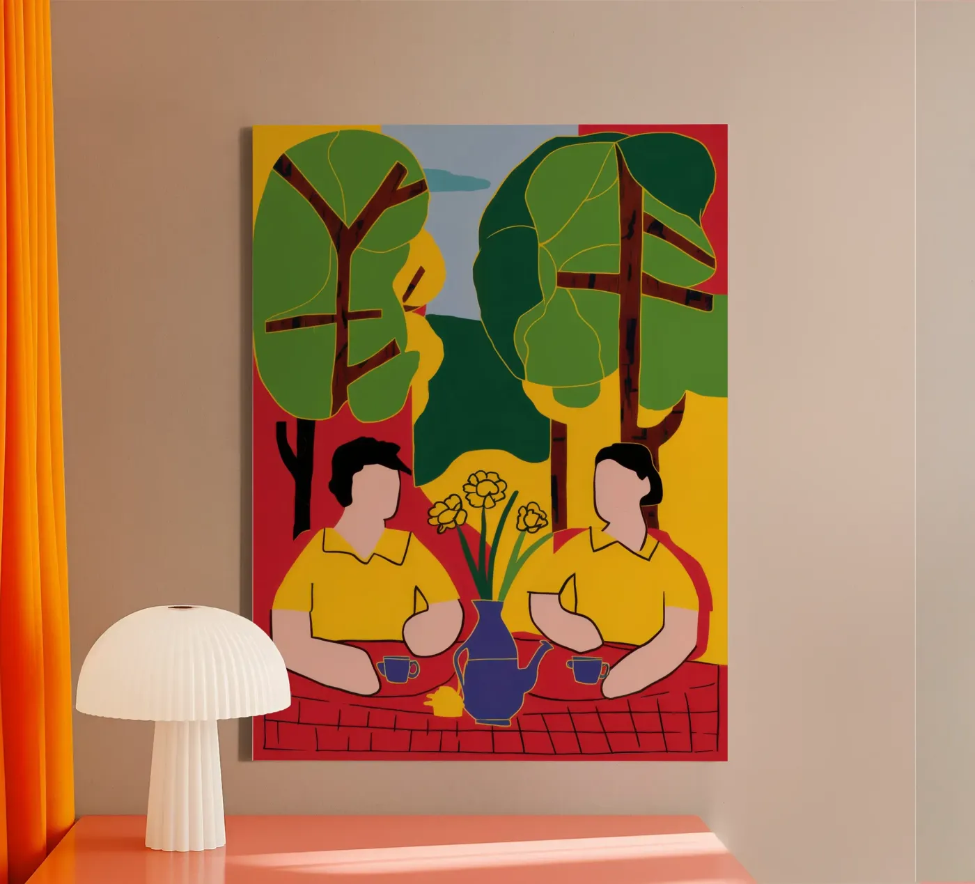 Yellow and Blue Friends tela da Pale Aura