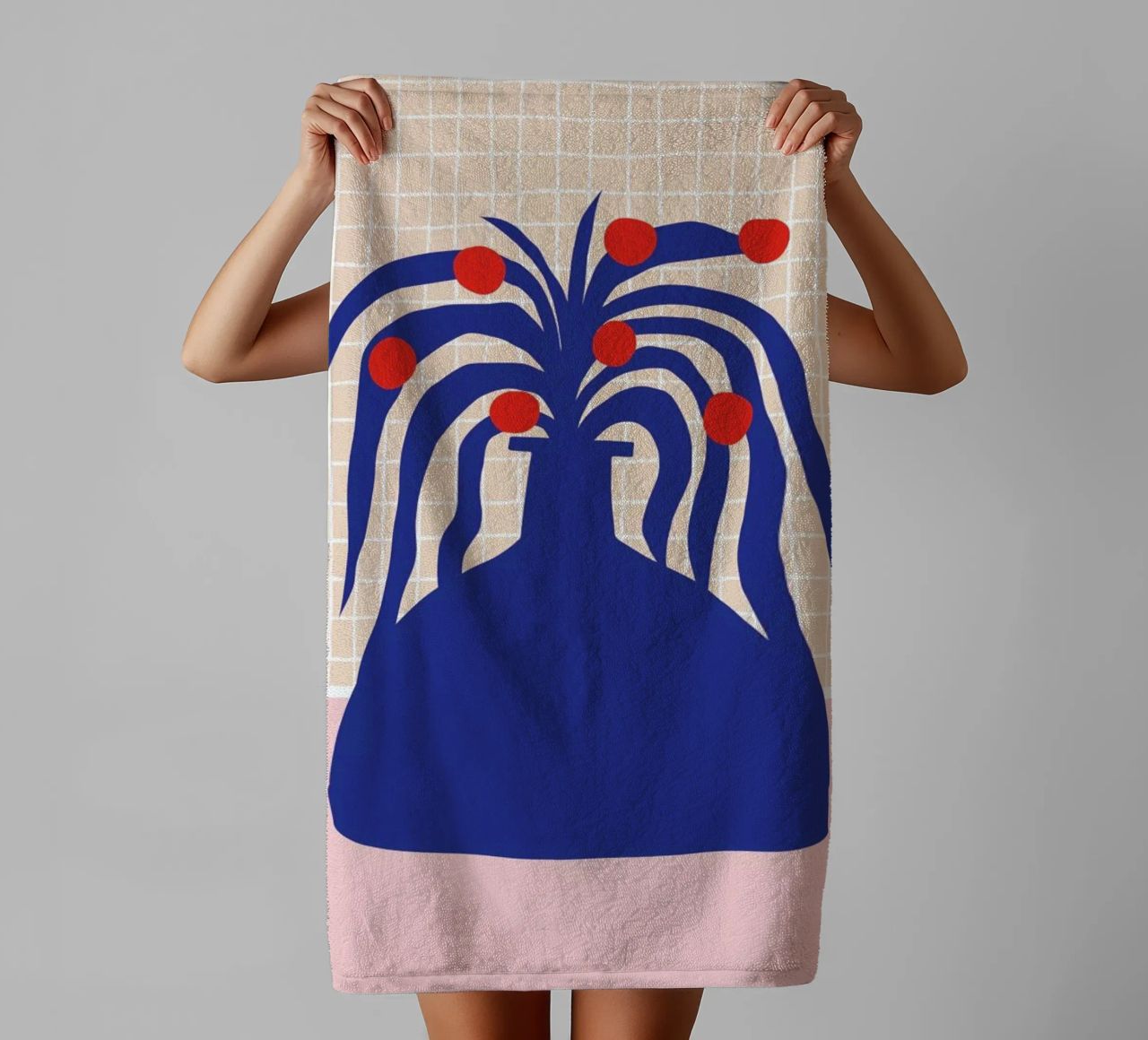 Vase and Checkers towel by Pure