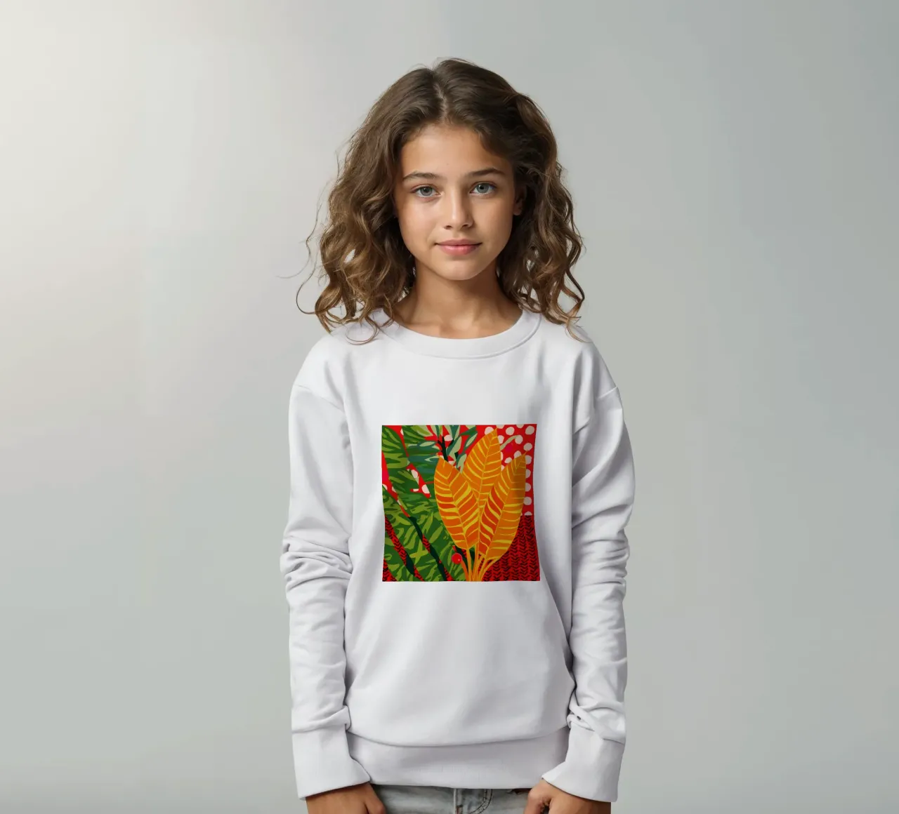 Fiamma cremisi tropicale felpa bambino da Arcane Lines