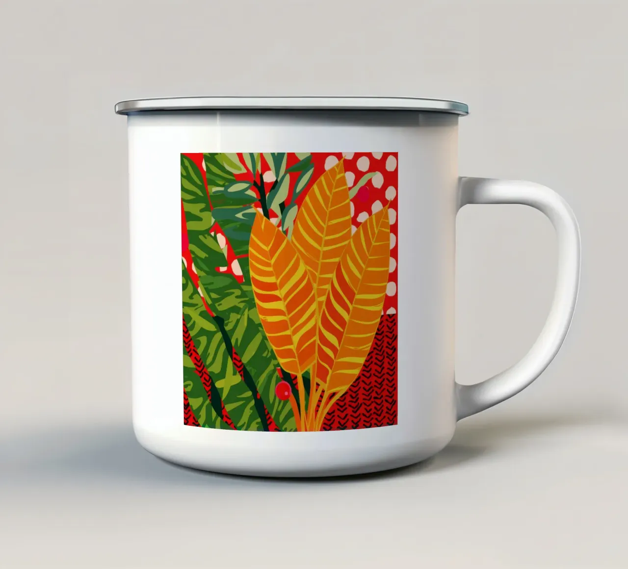 Fiamma cremisi tropicale tazza in smalto da Arcane Lines