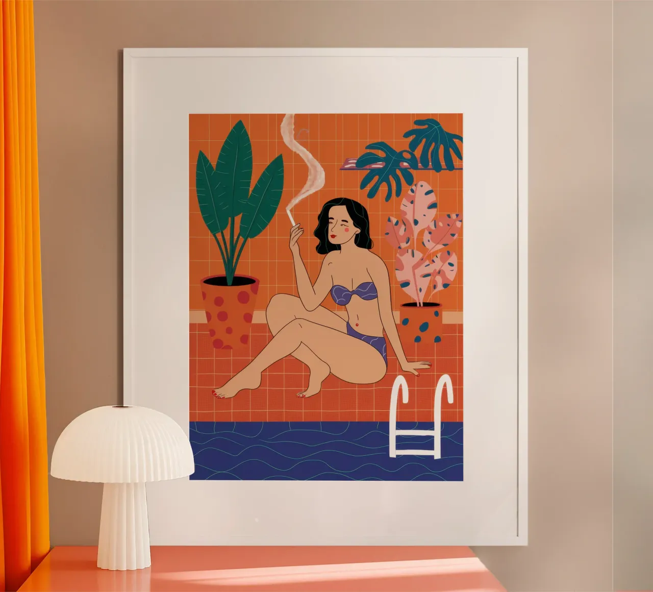 Sommerliche Ruhe am Pool Poster von Marigold Tiga