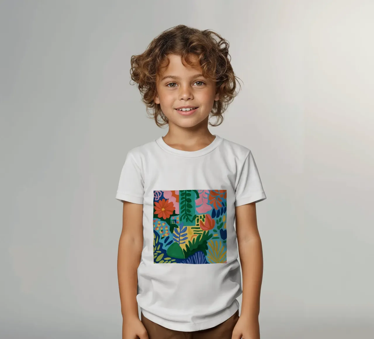Abstract Floral Jungle kids t-shirt by Marigold Tiga