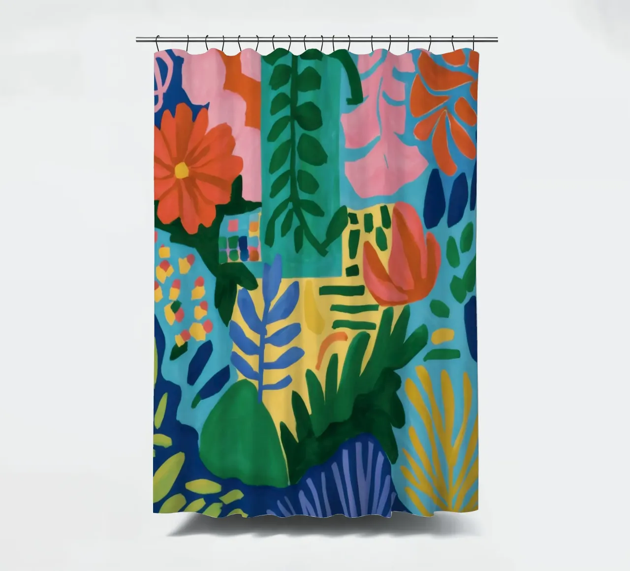 Abstrakter Blumendschungel Duschvorhang von Marigold Tiga