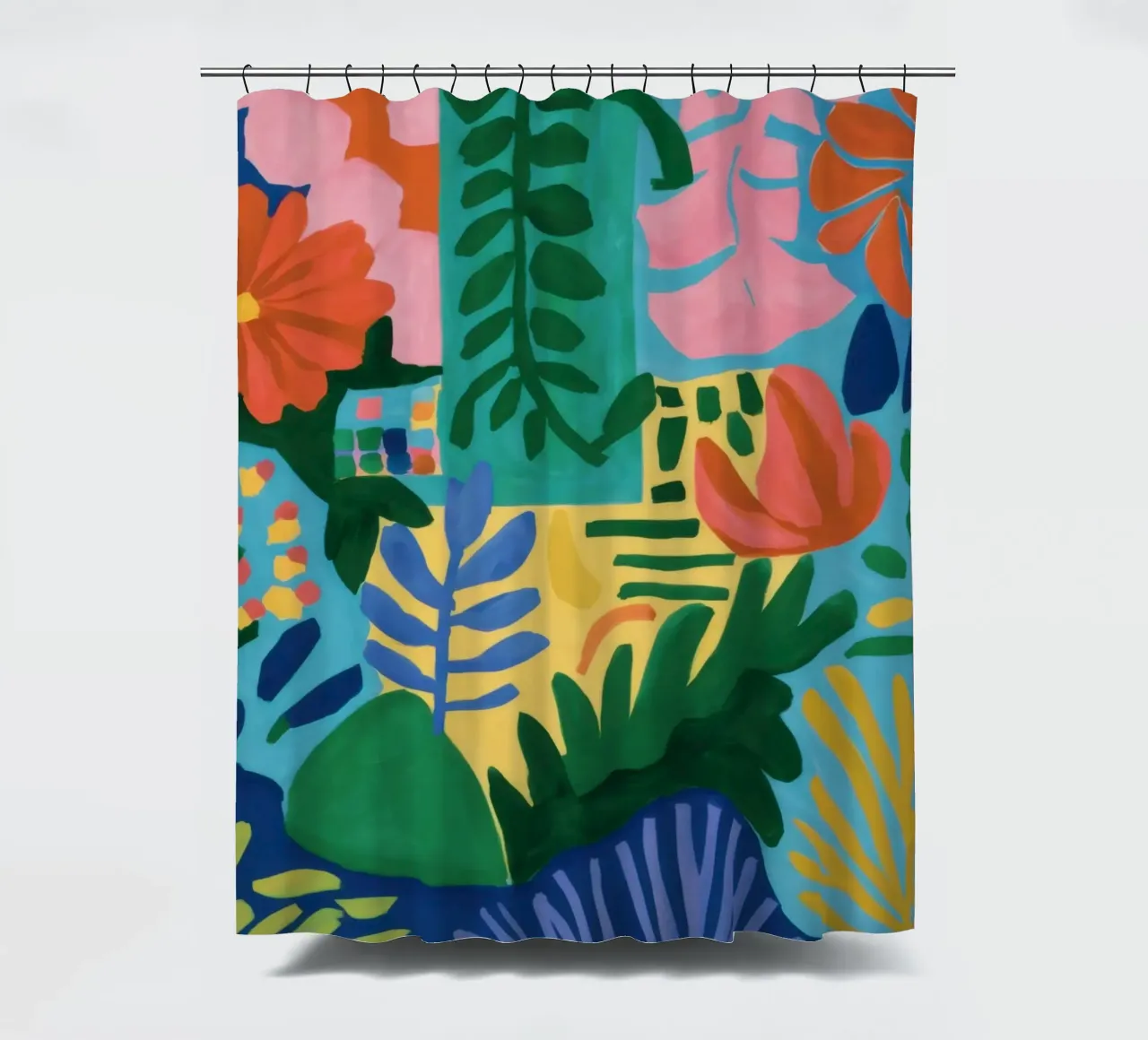 Abstrakter Blumendschungel Duschvorhang von Marigold Tiga