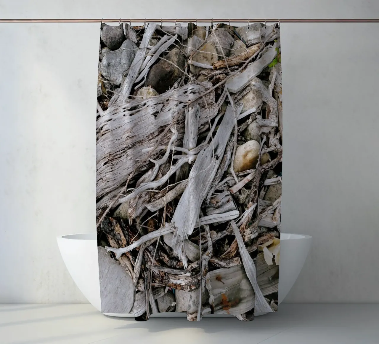 Gezeitengeflecht shower curtain by The Wild Creative Studio