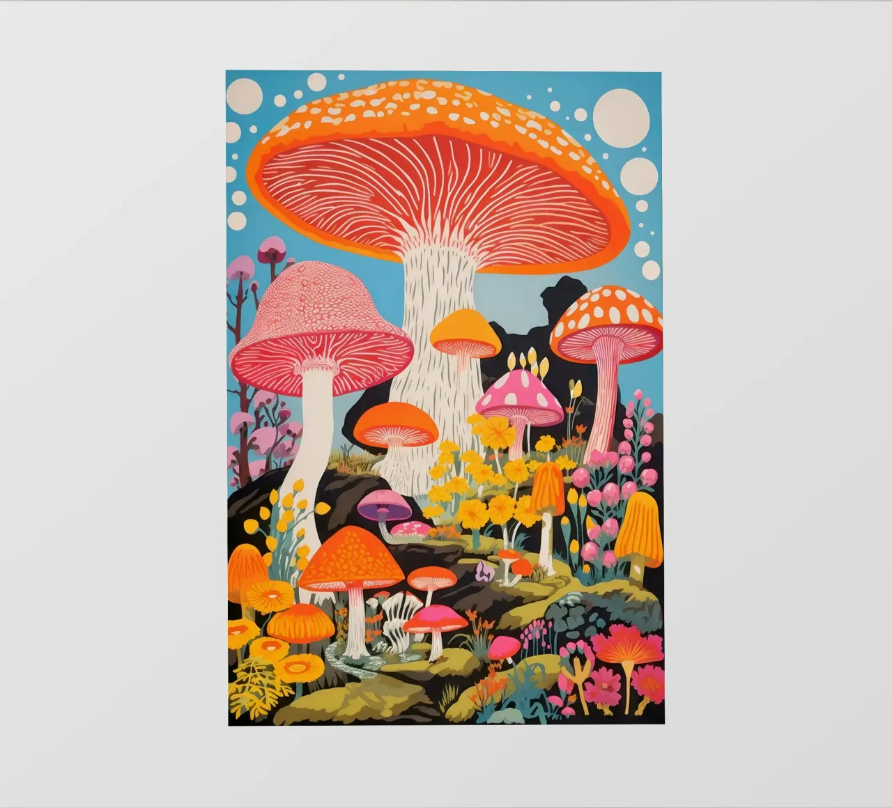 Psychedelischer Wald Fototapete von Studio Mooodz
