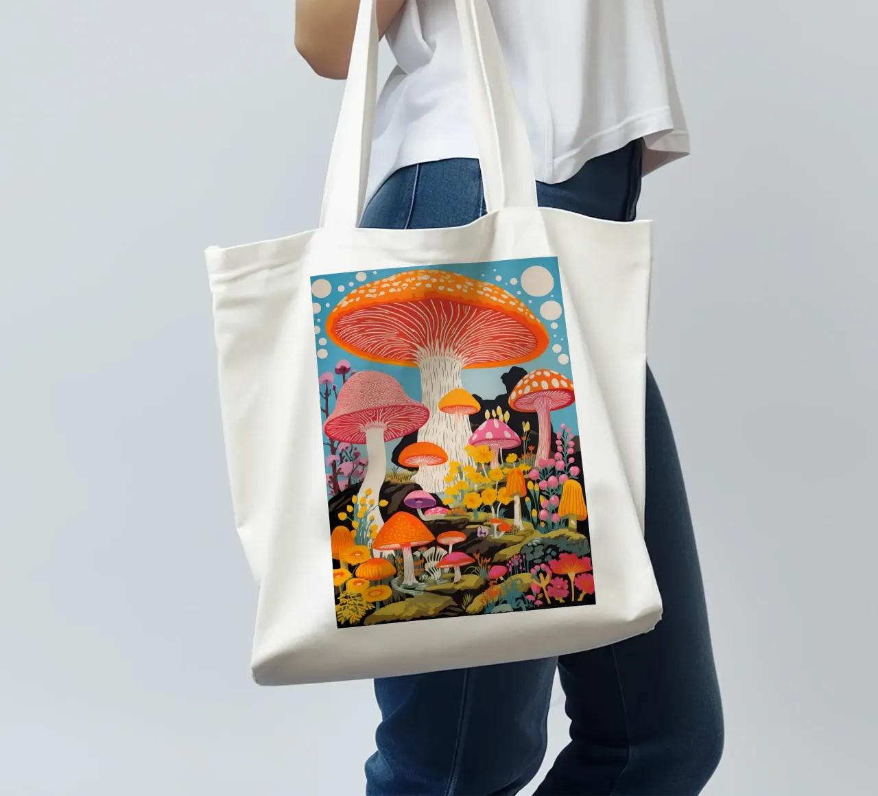 Psychedelic Forest tote bag by Studio Mooodz