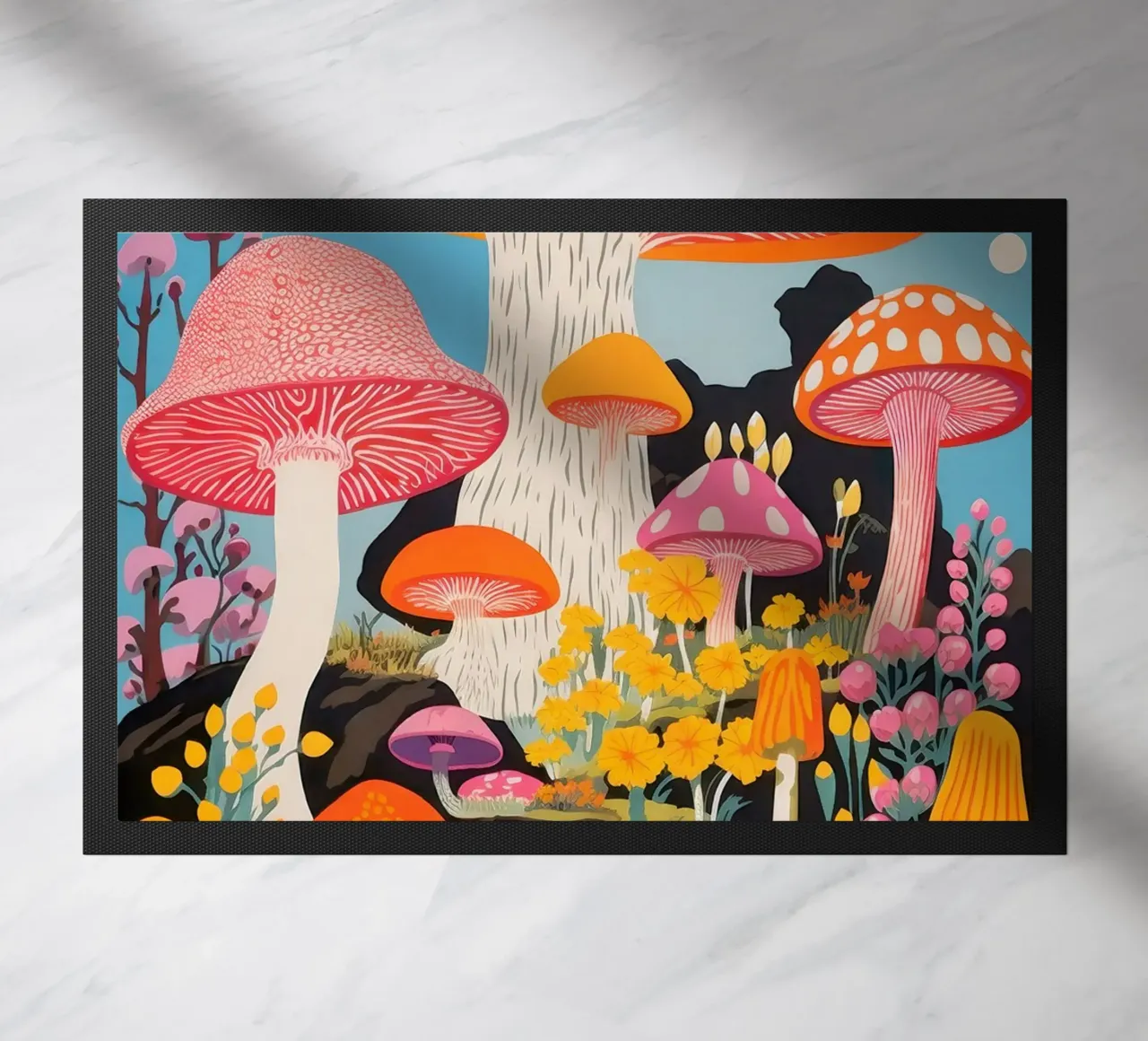 Psychedelic Forest doormat by Studio Mooodz