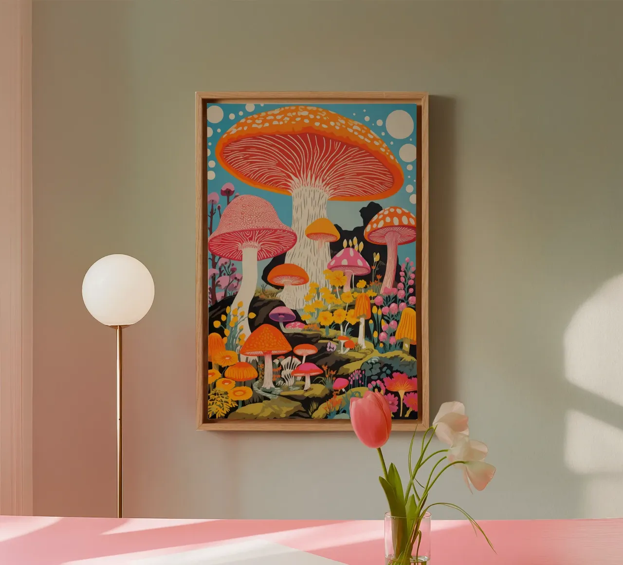 Psychedelic Forest canvas with Floater frame by Studio Mooodz