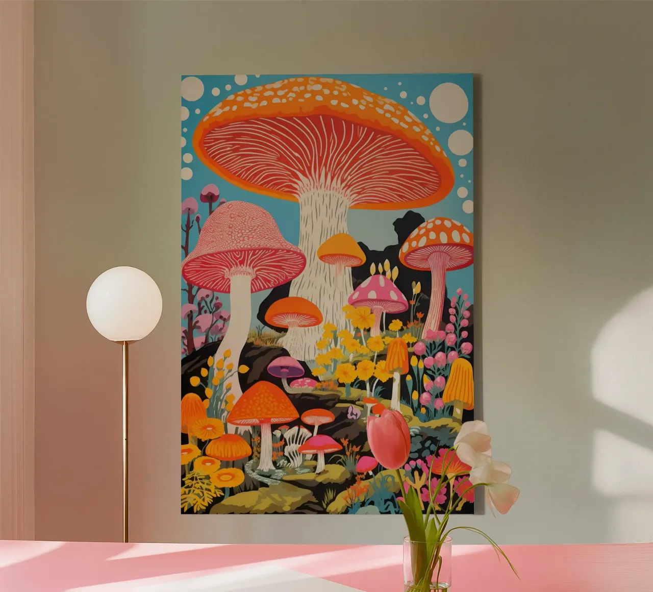 Psychedelic Forest canvas with Floater frame by Studio Mooodz
