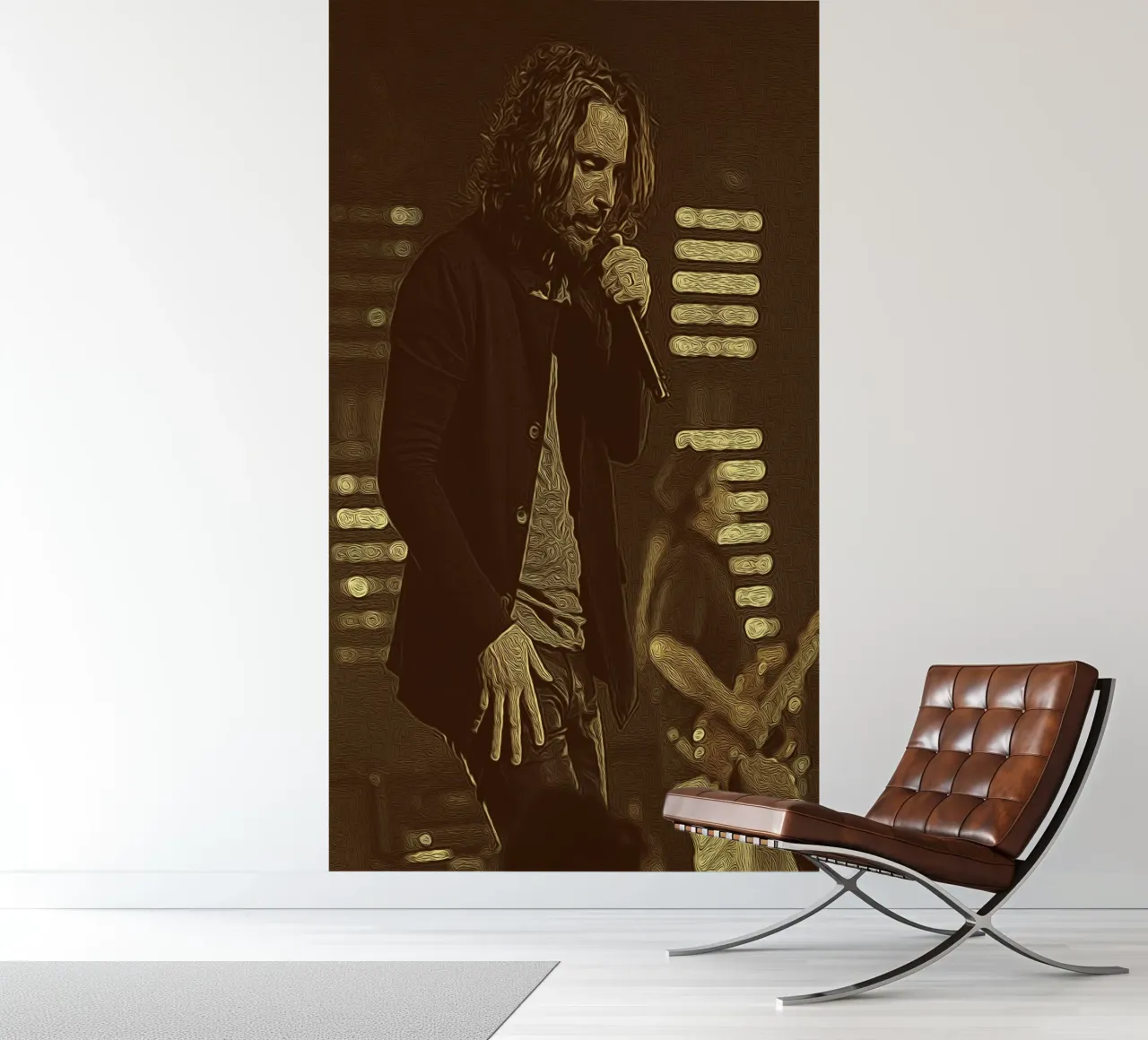 Chris Cornell rauchiges Bühnenlicht Fototapete von singpentinksale