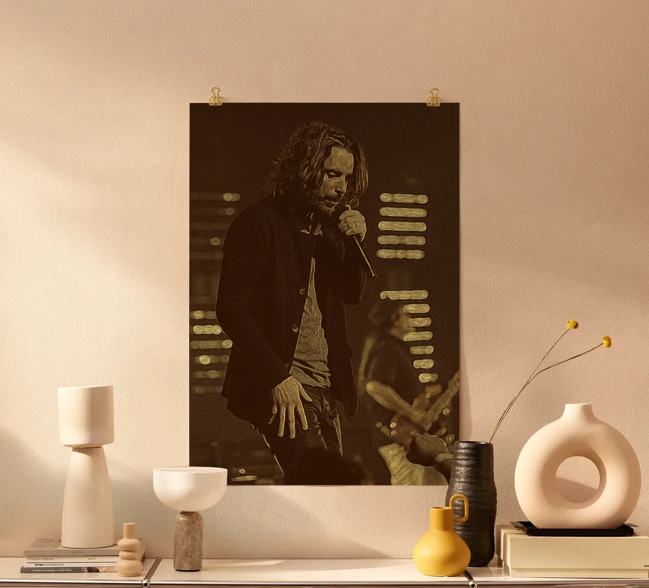 Chris Cornell luci di scena fumose carta hahnemühle da singpentinksale