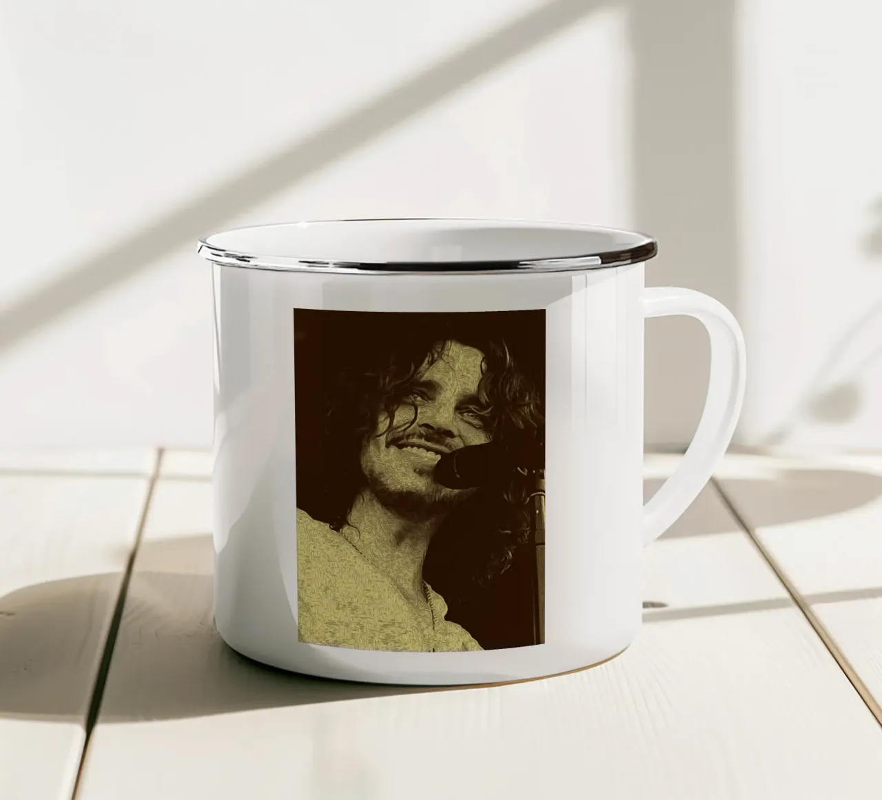 Sorriso di Chris Cornell tazza in smalto da singpentinksale