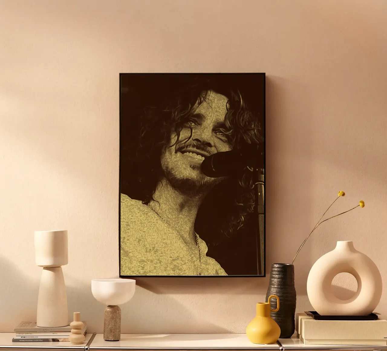 Sorriso di Chris Cornell alluminio dibond da singpentinksale