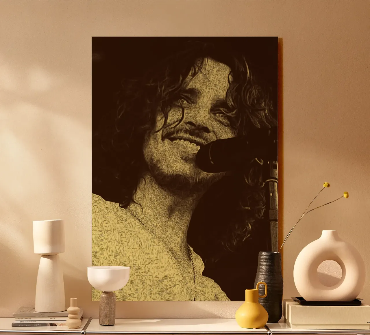 Sorriso di Chris Cornell alluminio dibond da singpentinksale