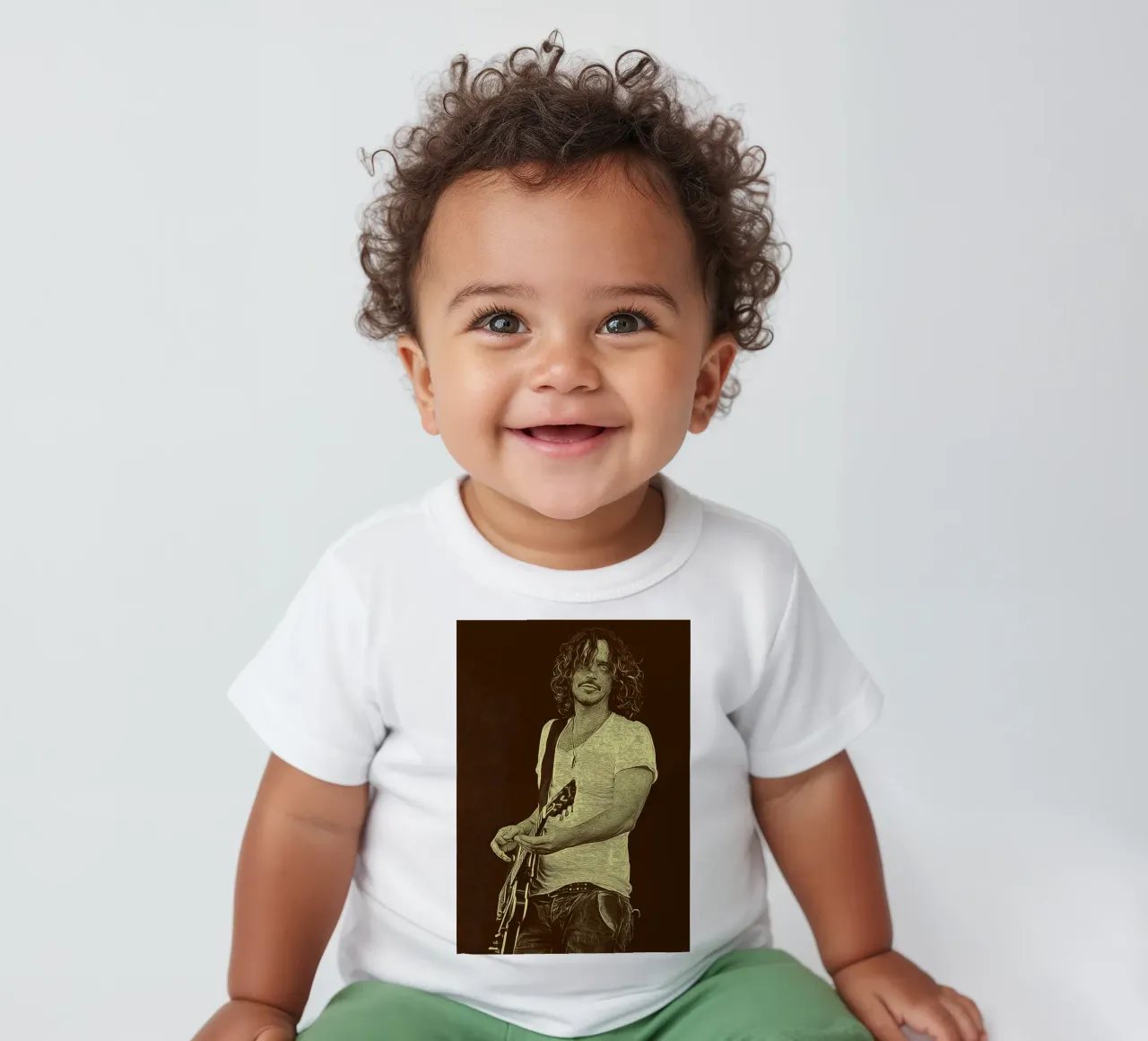 Chris Cornell musicista retrò maglietta neonato da singpentinksale