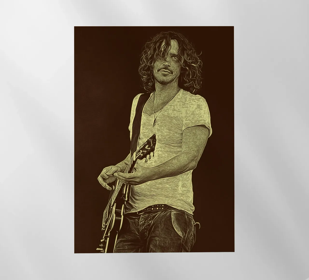 Chris Cornell musicista retrò pellicola backlit da singpentinksale