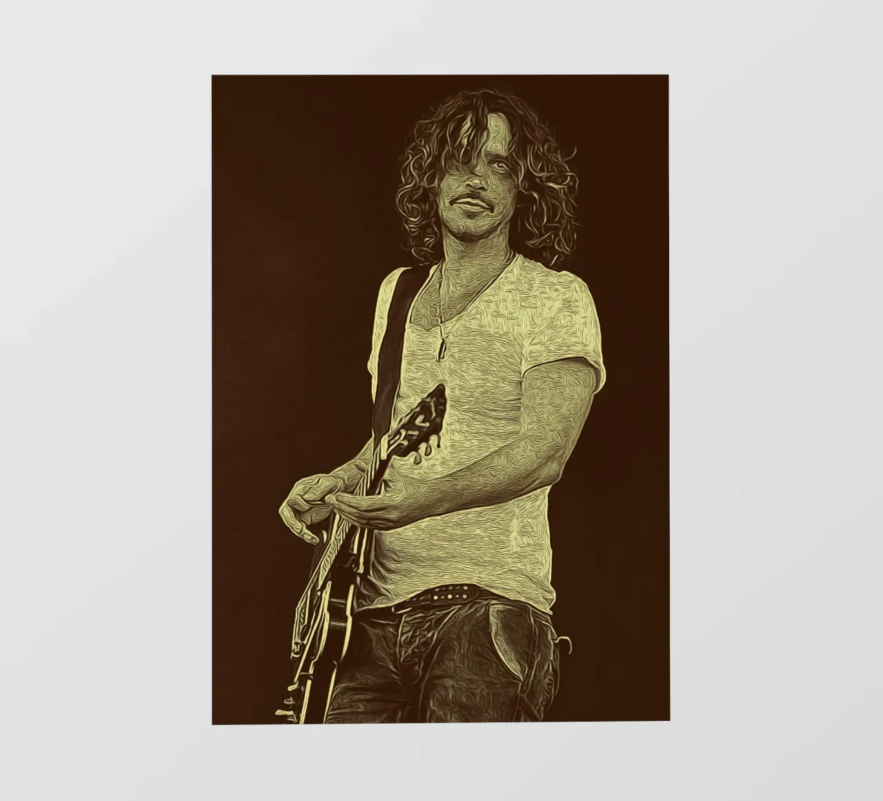 Chris Cornell musicista retrò pellicola backlit da singpentinksale