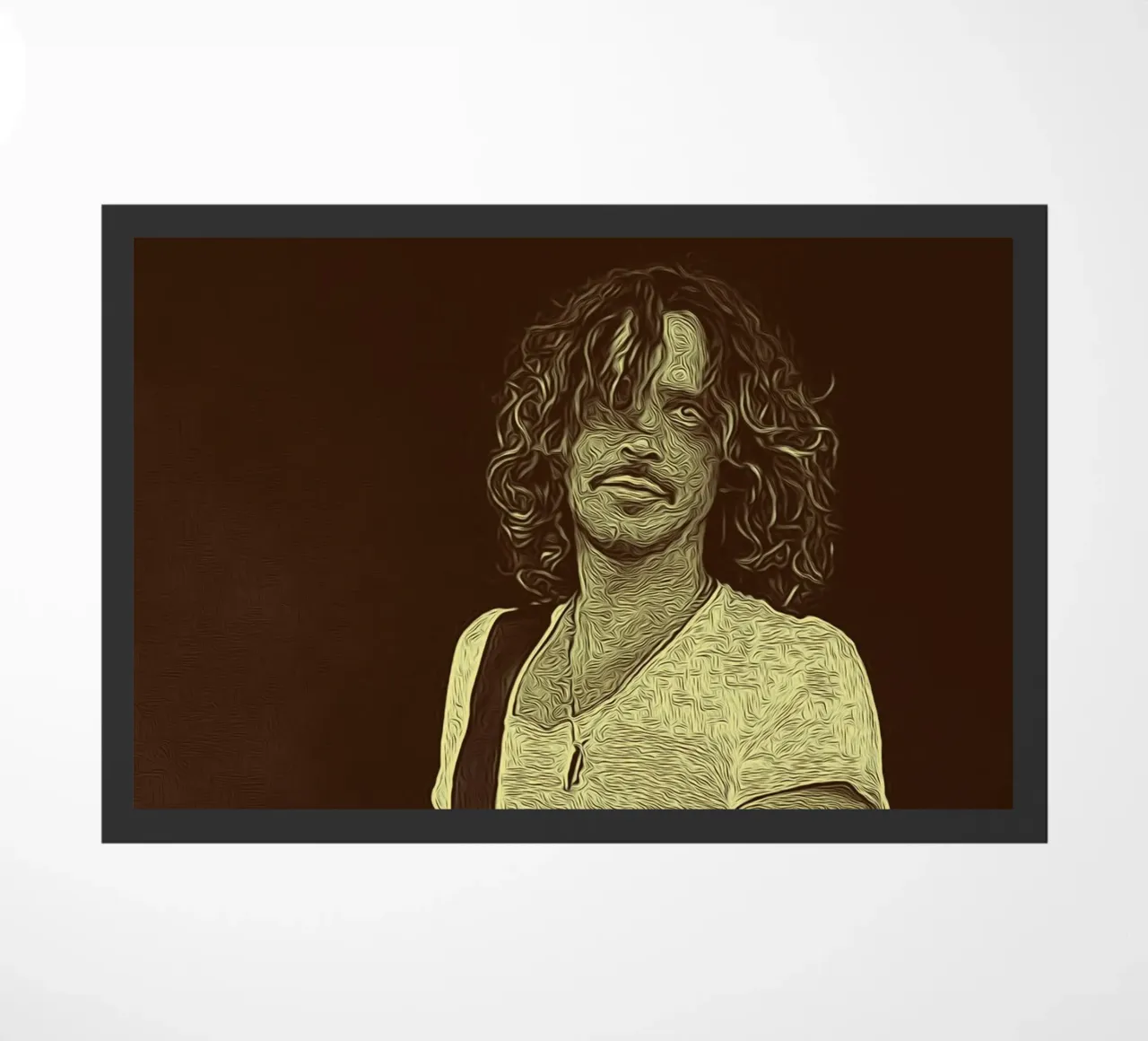 Chris Cornell musicista retrò zerbino da singpentinksale