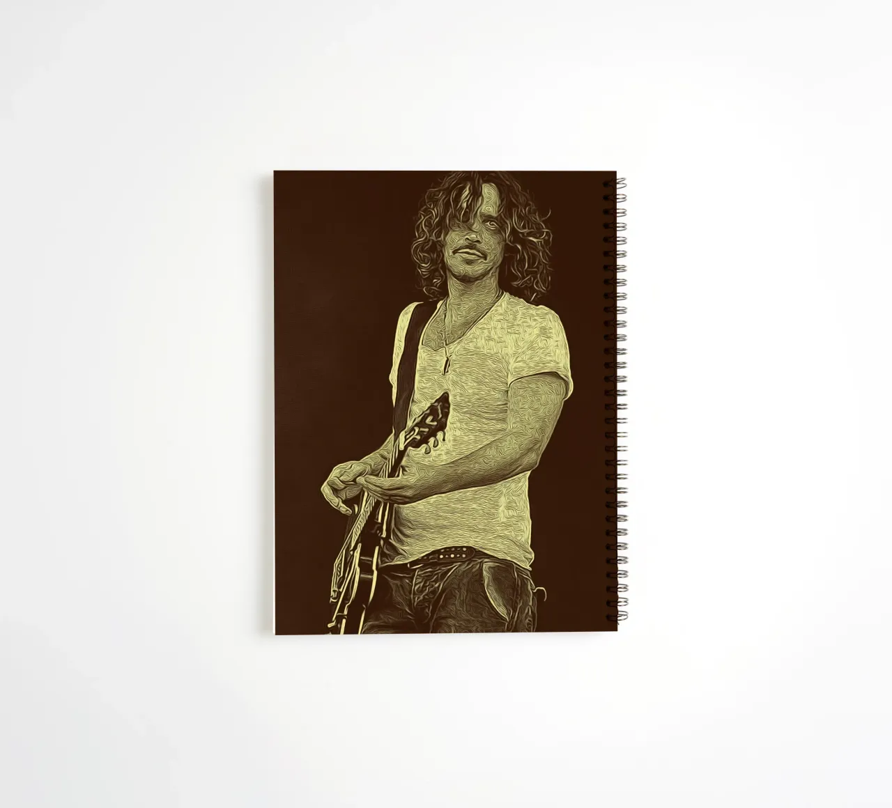 Chris Cornell retro musician spiral notebook by singpentinksale
