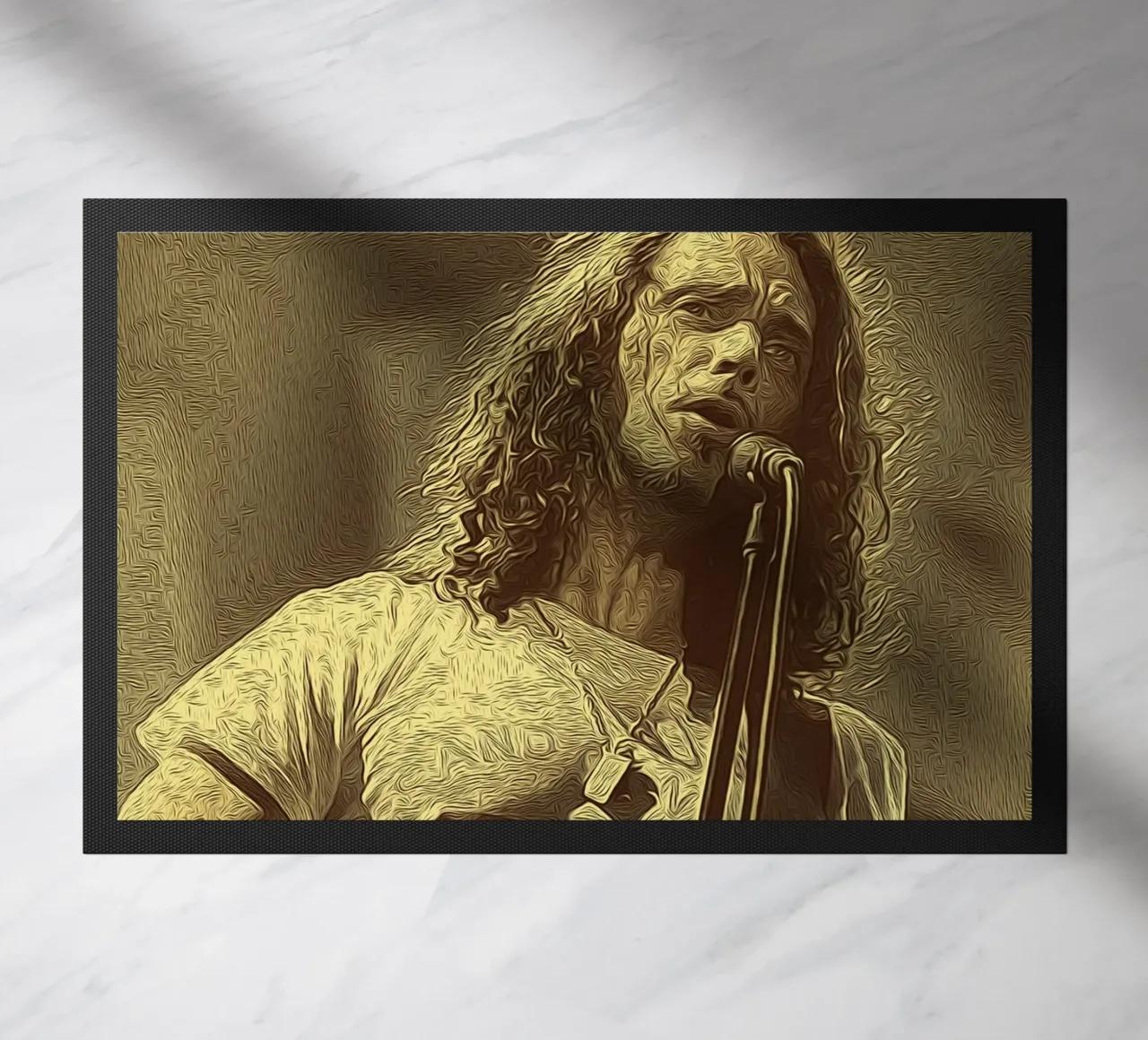 Chris Cornell roaring heart of rock doormat by singpentinksale