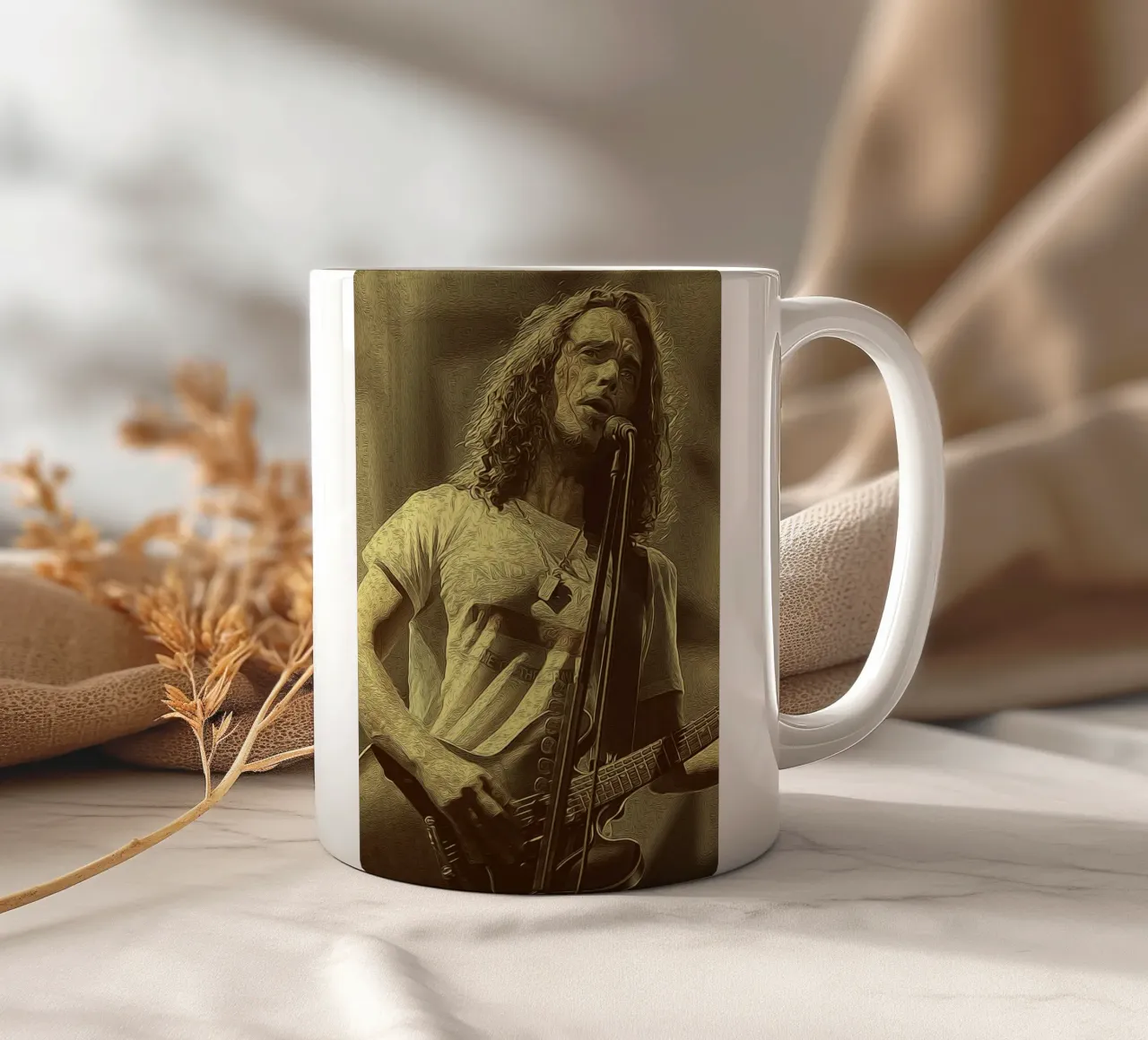 Chris Cornell brullend hart van rock keramische mok van singpentinksale
