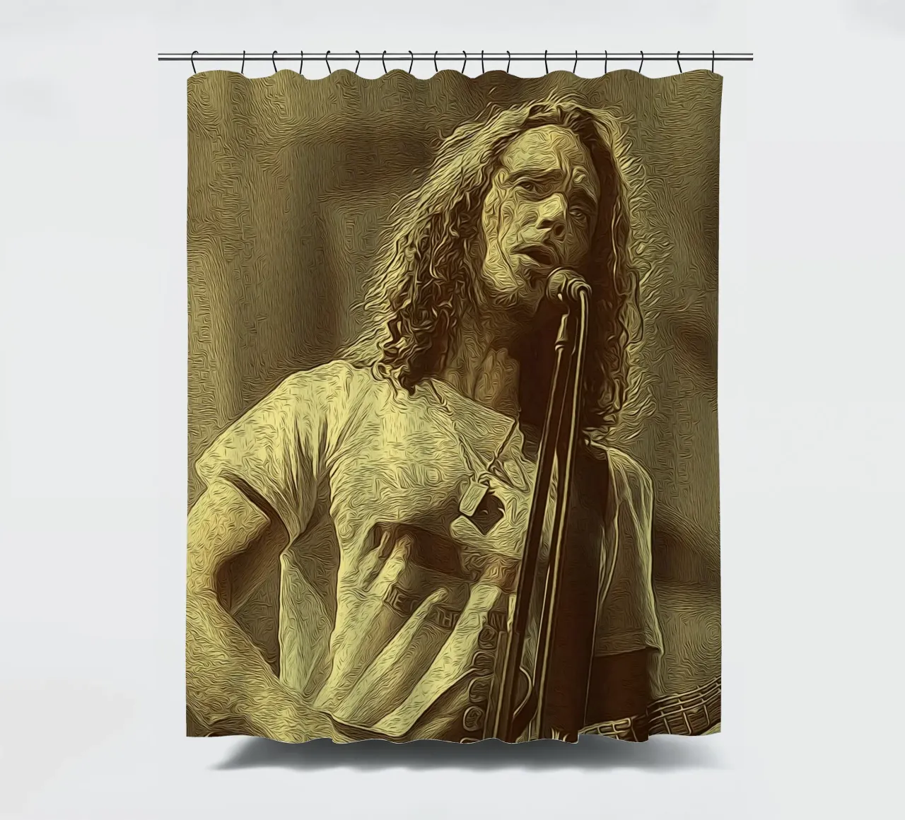 Chris Cornell, das brüllende Herz des Rock Duschvorhang von singpentinksale