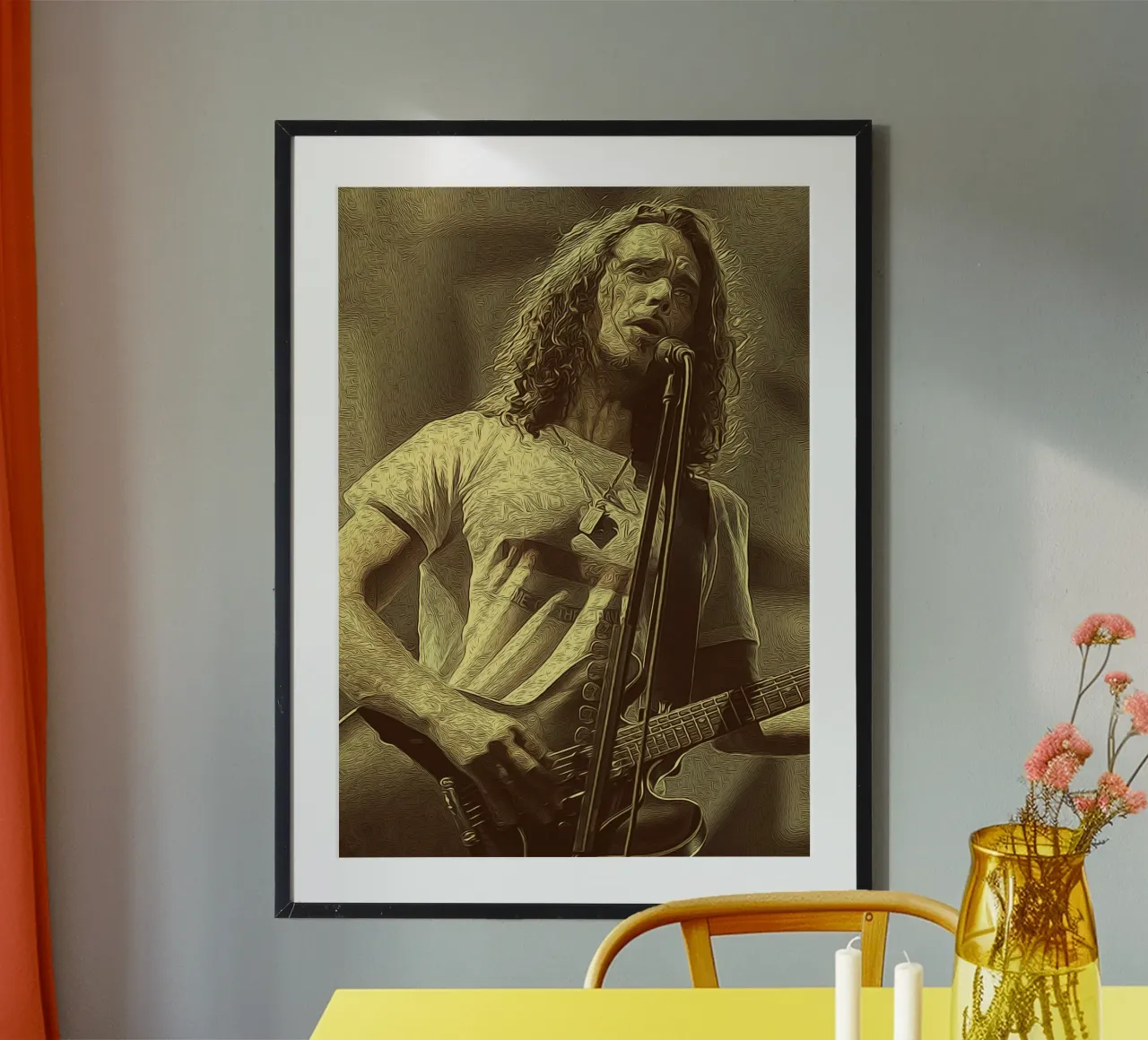 Chris Cornell brullend hart van rock hahnemühle van singpentinksale