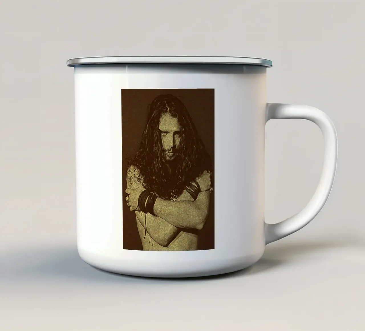 Chris Cornell: un momento di tranquillità tazza in smalto da singpentinksale