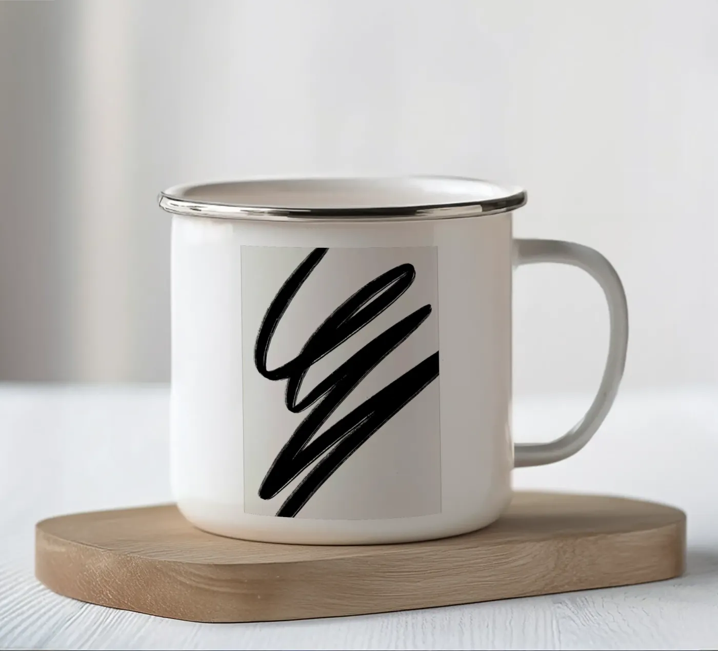 Scribble 2 enamel mug by Pure