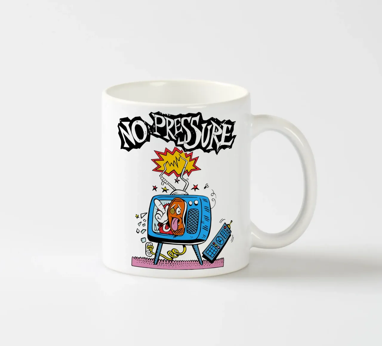 NO PRESSURE Error Television tazza in ceramica da lindacleveland
