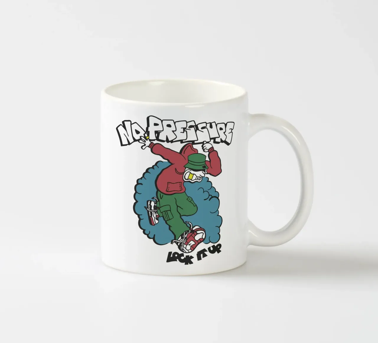NO PRESSURE Lock It Up tazza in ceramica da lindacleveland