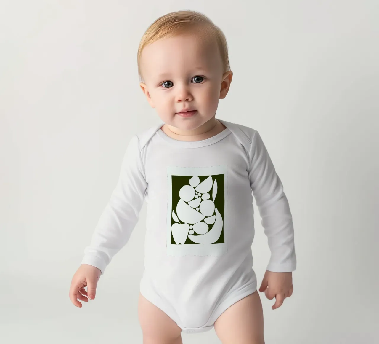 Fruit Salad 4 long-sleeve baby romper by Pure