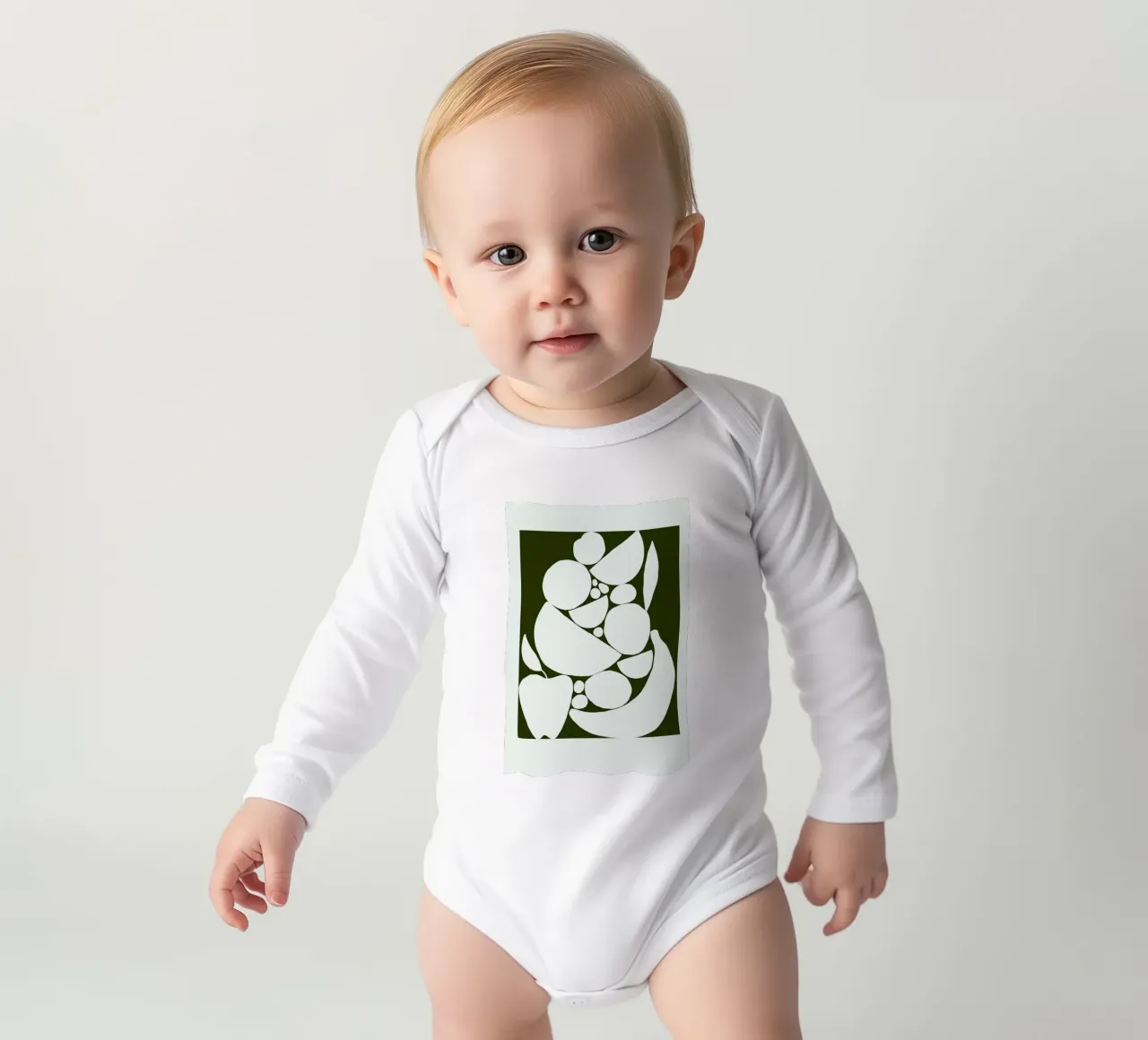 Fruit Salad 4 long-sleeve baby romper by Pure