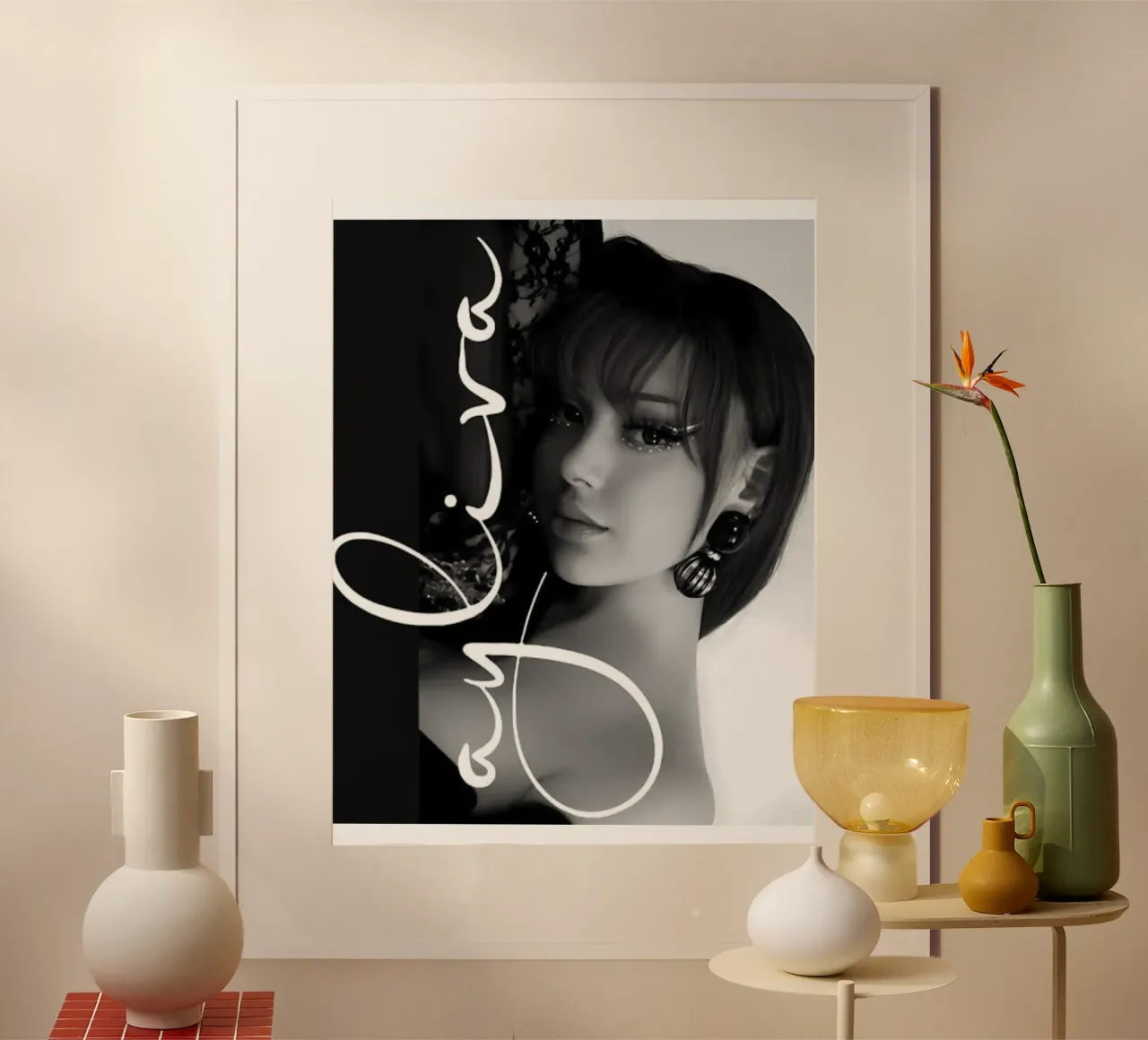 Ayliva Monochrome poster with plastic frame by vintage