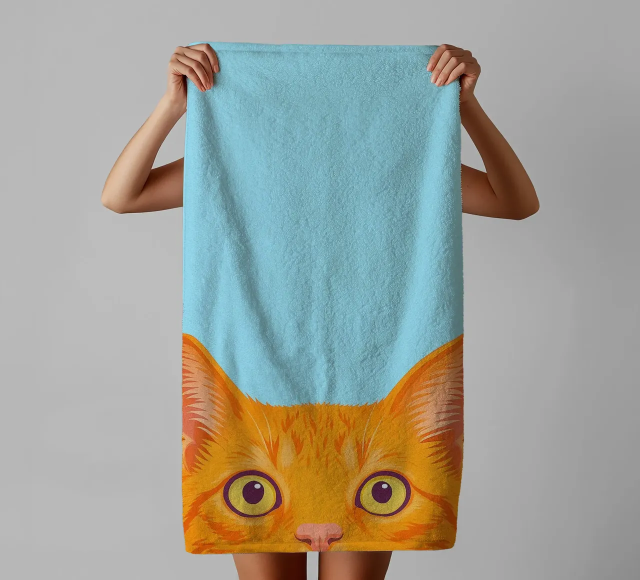peeking cat towel by oneone