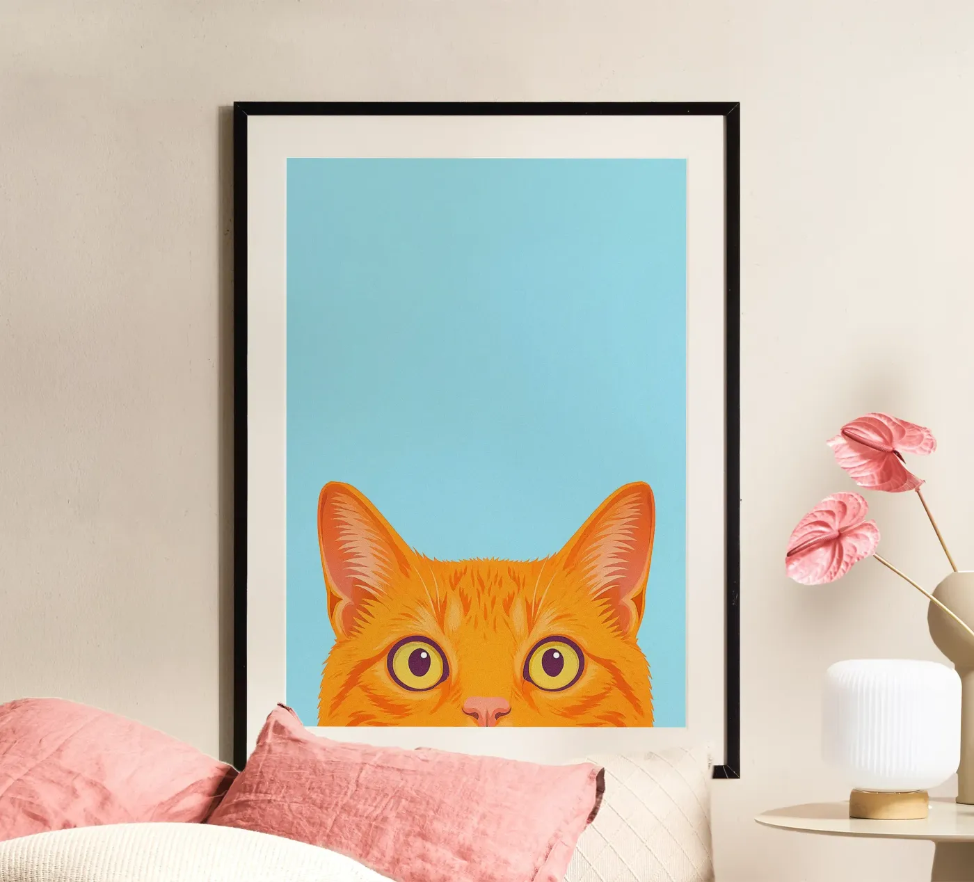 glurende kat poster van oneone