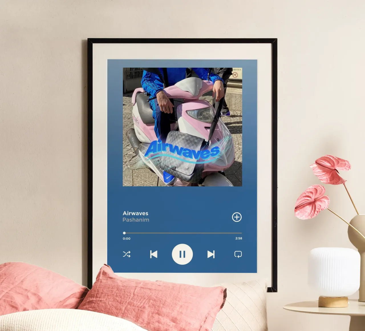 Onde radio Pashanim poster con telaio in alluminio da ayanonegishi