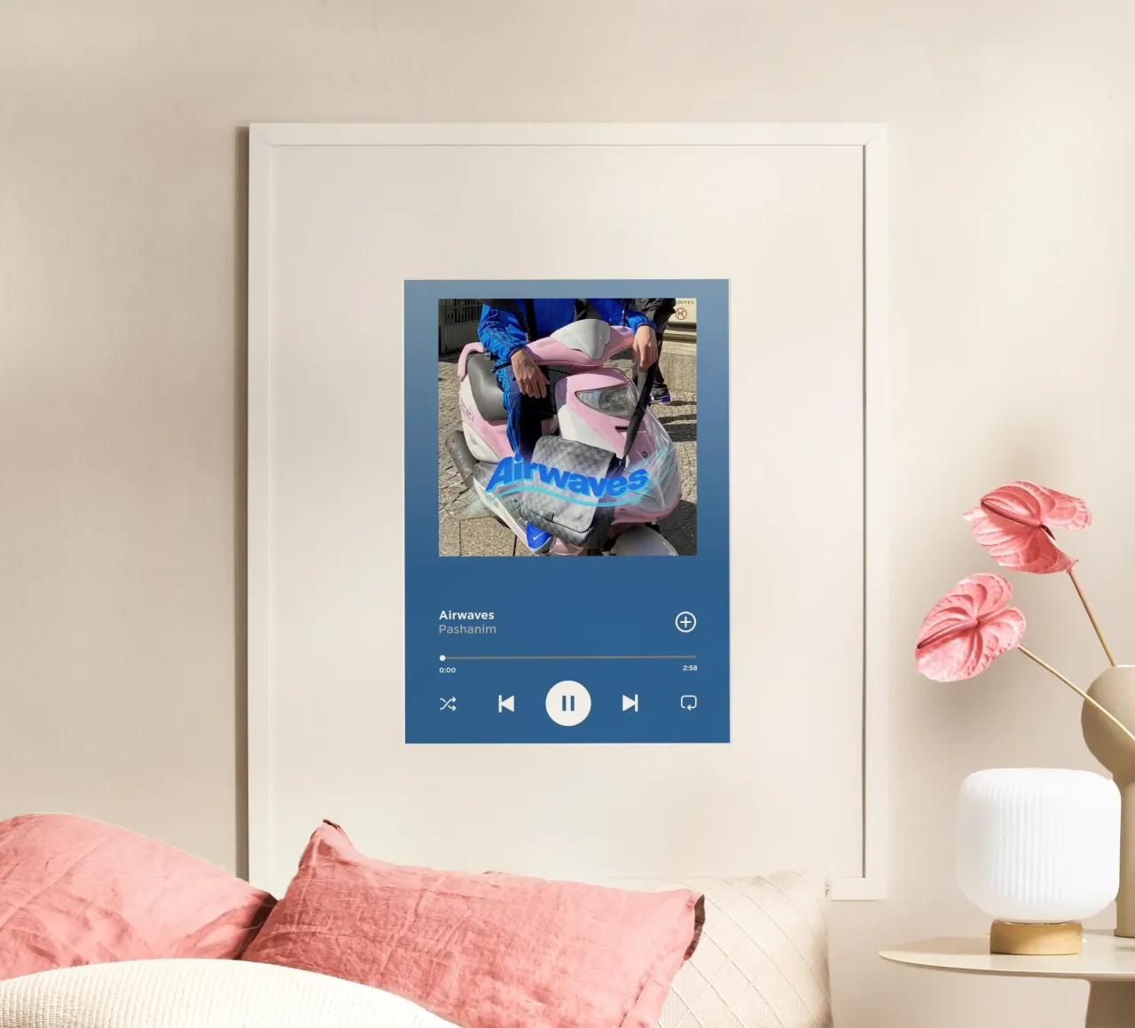 Onde radio Pashanim poster con telaio in alluminio da ayanonegishi