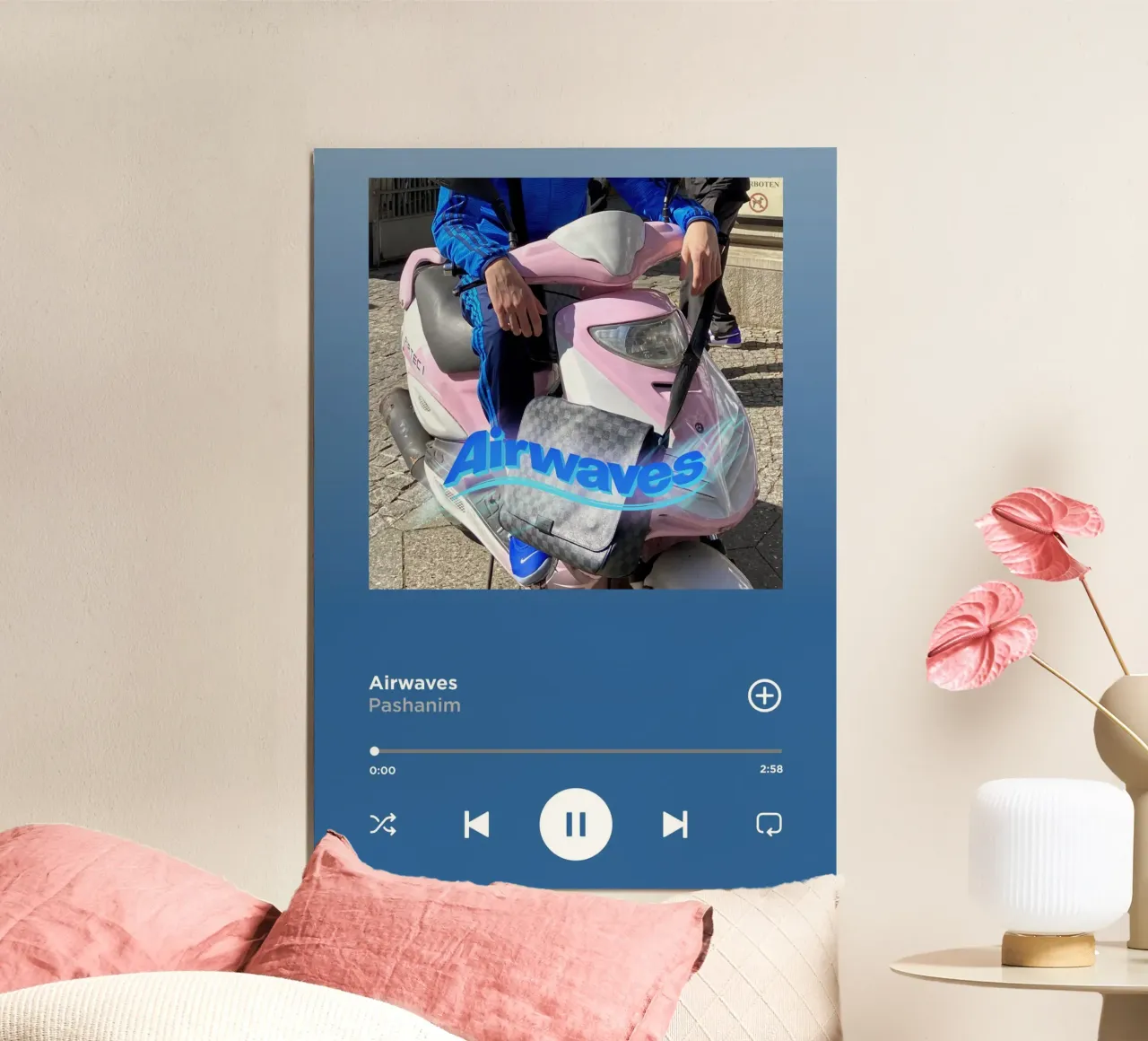 Onde radio Pashanim poster con telaio in alluminio da ayanonegishi