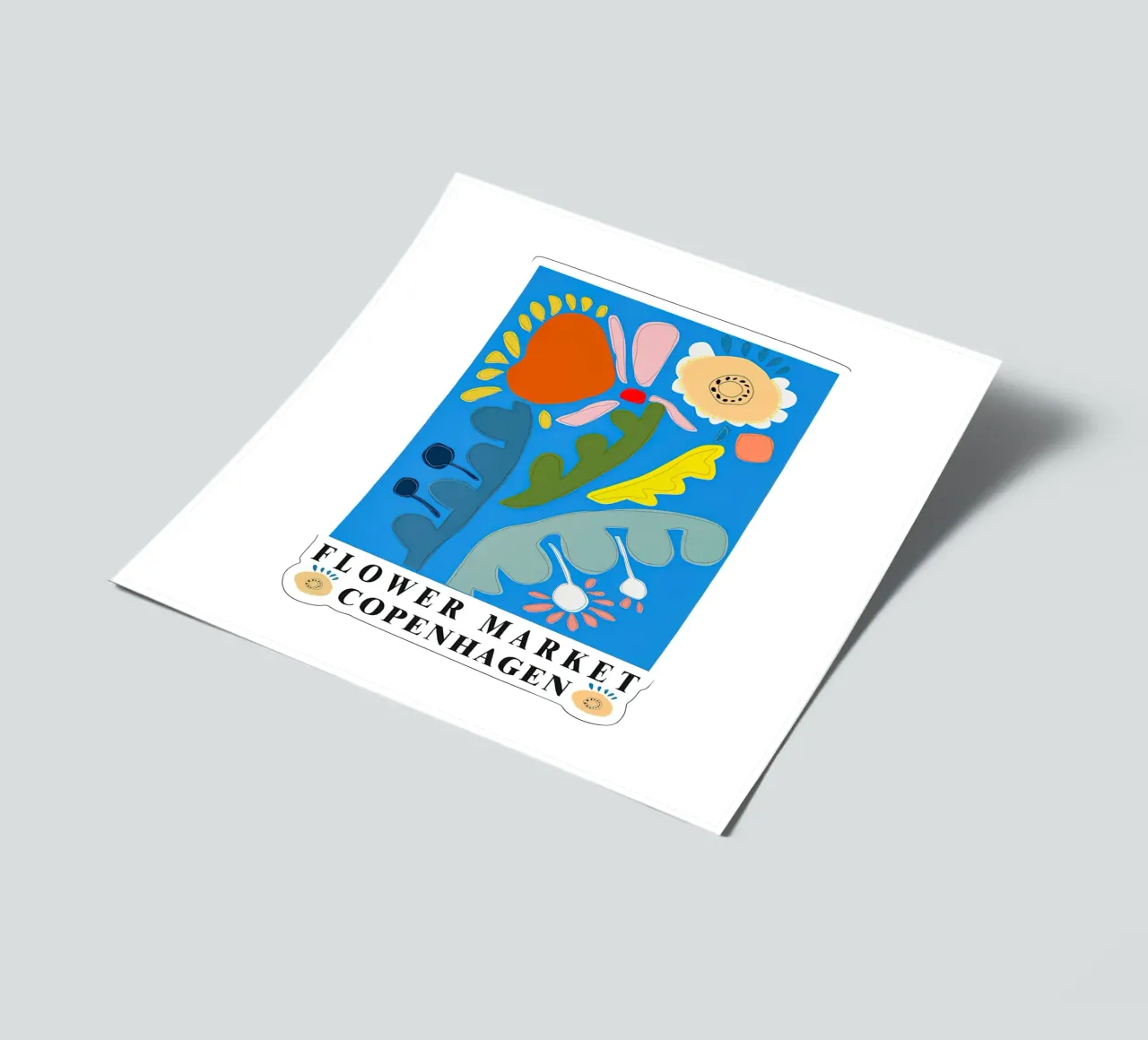 Flower Market Copenhagen sticker sheet by TekleDawit