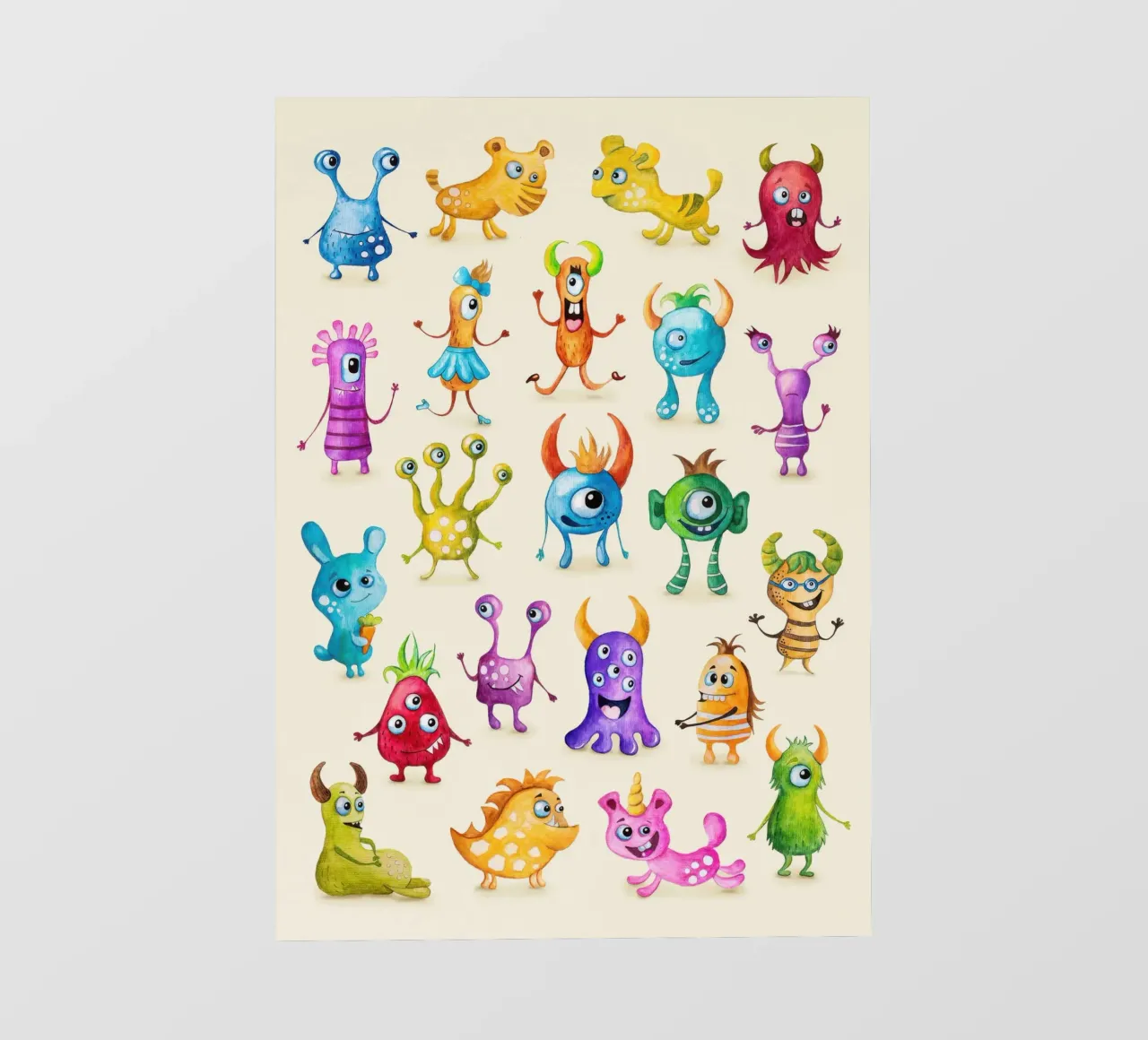 Illustrazione di mostri colorati telo in pvc da Knowladge star