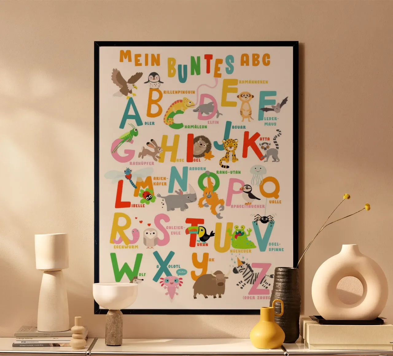 My Colourful ABC - Animal alphabet (German) poster by Knowladge star