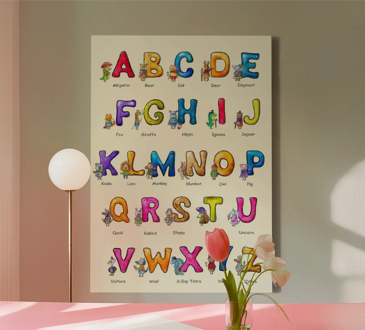 L'ABC dell'inglese per i bambini tela con Cornice a cassetta da Knowladge star