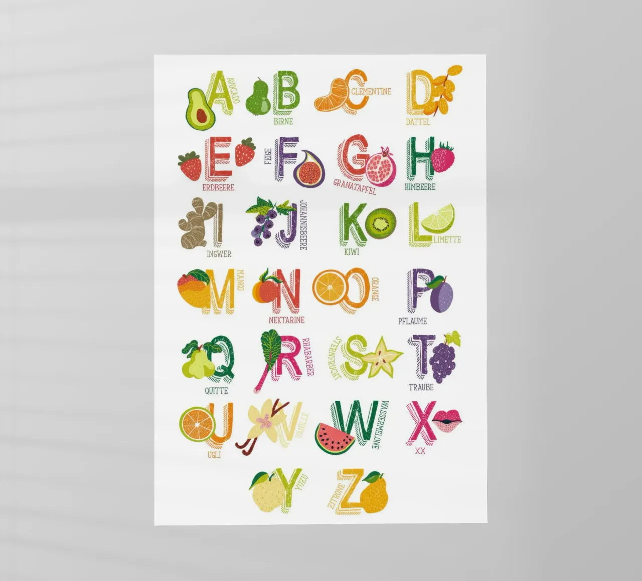 Poster di Yummy ABC, tedesco pellicola backlit da Knowladge star