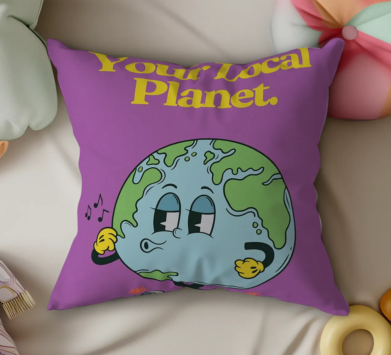 Support your local planet decorative cushion by oneone